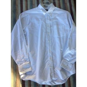 Men’s white dress shirt neck sz 16 1/2 oxford A9